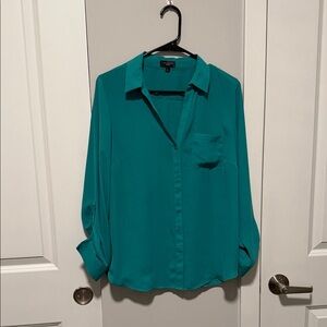 The Limited Women’s Teal Button-Up Blouse